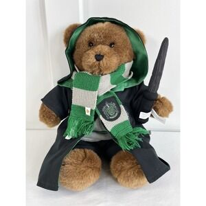 New Build-A-Bear Harry Potter Slytherin House Teddy Bear 14" Robe Uniform Wand